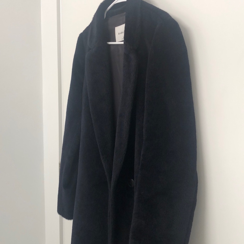 Aritzia stedman NAVY fur coat